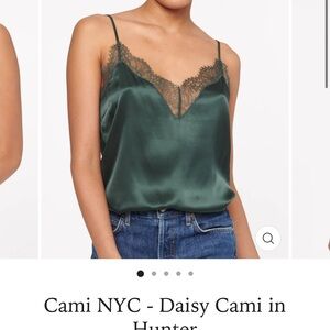Cami NYC Daisy Satin Cami in Hunter Green